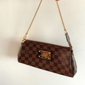 Louis Vuitton Damier Ebene Eva Clutch Purse